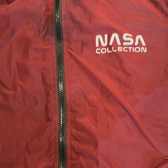 Kevitle Men’s NASA Collection Zip Up Flight Bomber Jacket Burgundy Size S - Picture 11 of 11